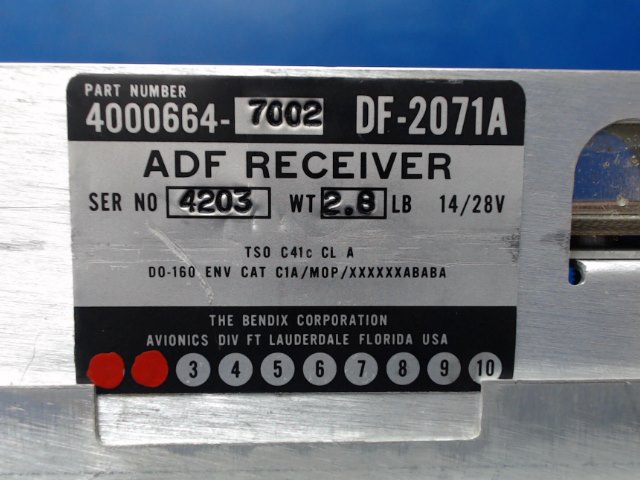 Bendix 4000664-7002 ADF Receiver Mod 1&2 w/ Tray