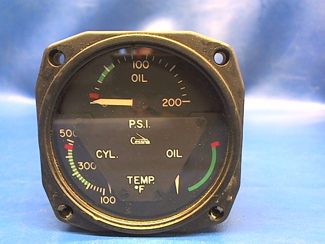 CM2634L3 Cessna - TRI GAGE - OIL PSI- CYL TEMP- OIL TEMP