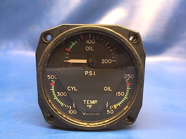 96-380016 Beechcraft - 3N1. Engine Gauge CYLINDER HEAD - OIL TEMP - OIL PRESS GAGE