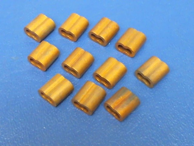 18-2-G Aircraft Hardware - Nicopress Copper Oval Sleeves Qty (11) ( New Surplus )