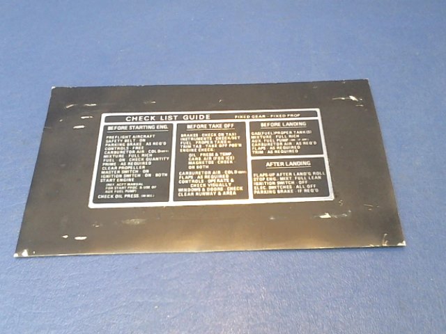 63950-03 Piper - COVER - Radio opening top with PLACARD