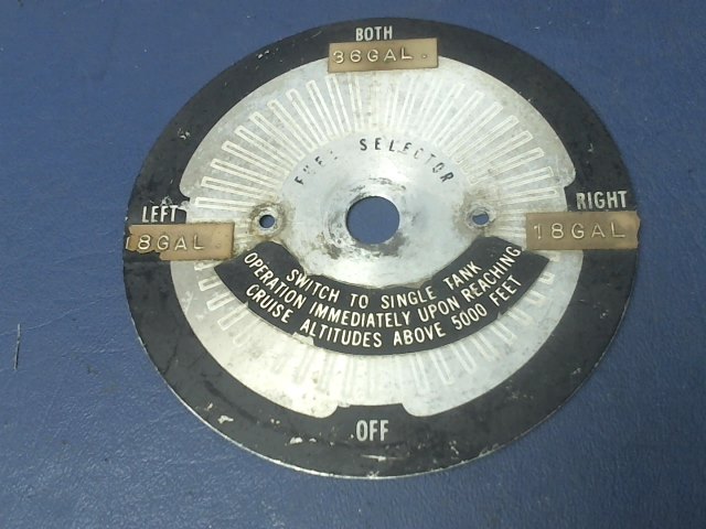0500246-11 Cessna - PLACARD-FUEL SELECTOR (See photos)