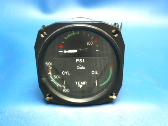 C662019-0101 Cessna - TRI GAGE - OIL PSI- CYL TEMP- OIL TEMP