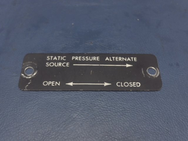 0813007-4 Cessna - PLACARD-STATIC DRAIN