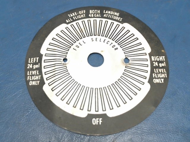 0705048-18 Cessna - PLACARD-FUEL SELECTOR 24 GAL